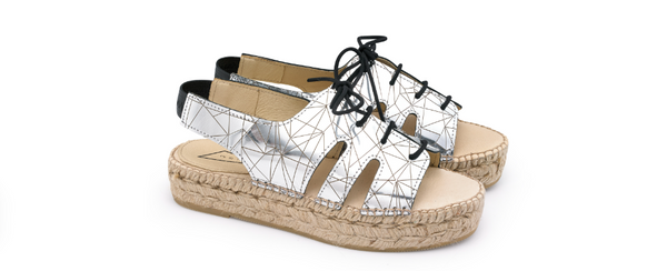 prism palawan handmade sandals in silver mirror 