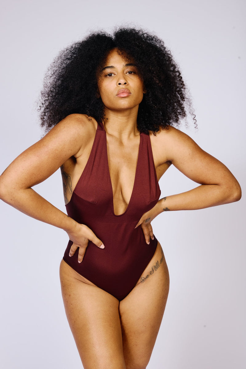 ILLUMINATE Body Swimsuit | Maroon | Image 8