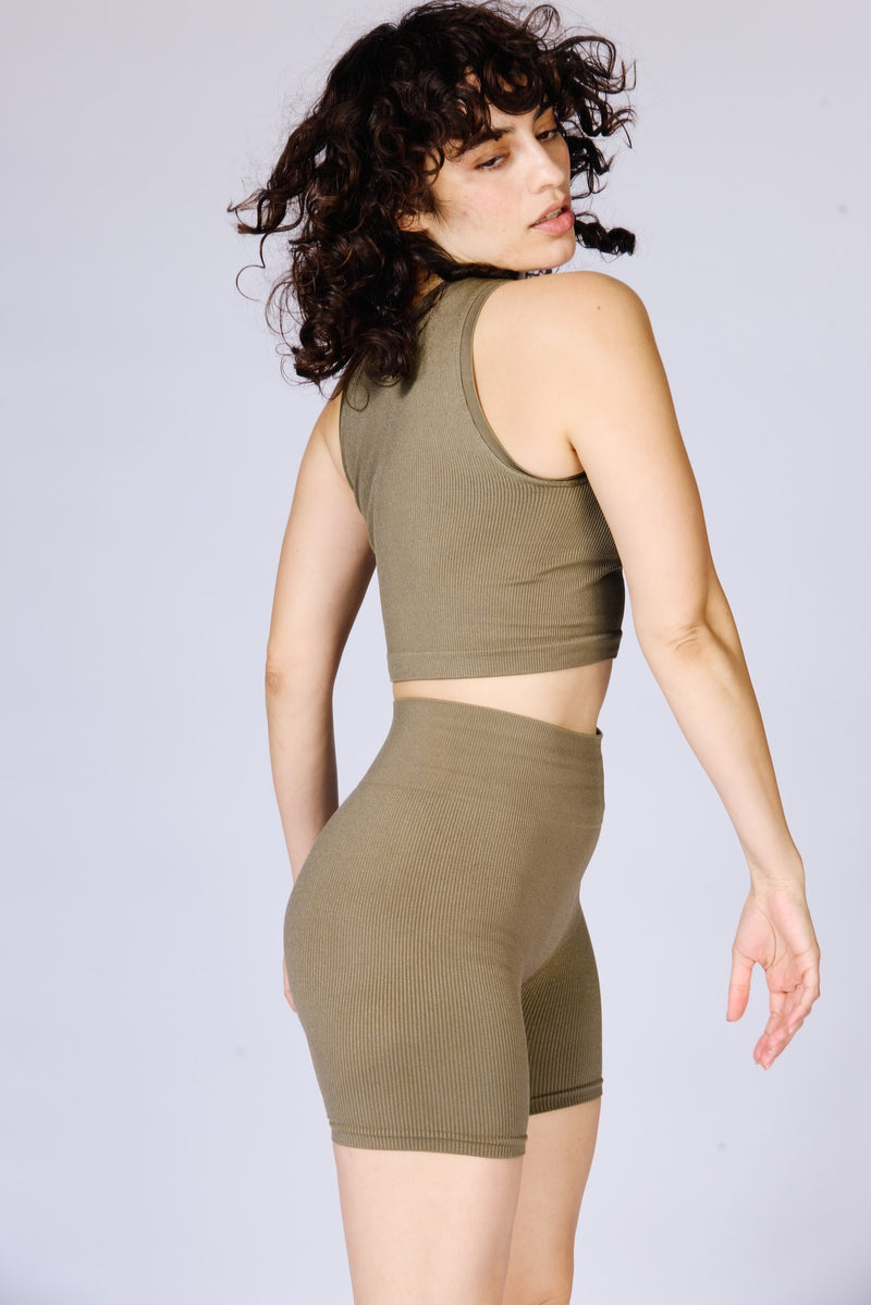 LUMINOUS Ribbed Vest | Olive | Image 6