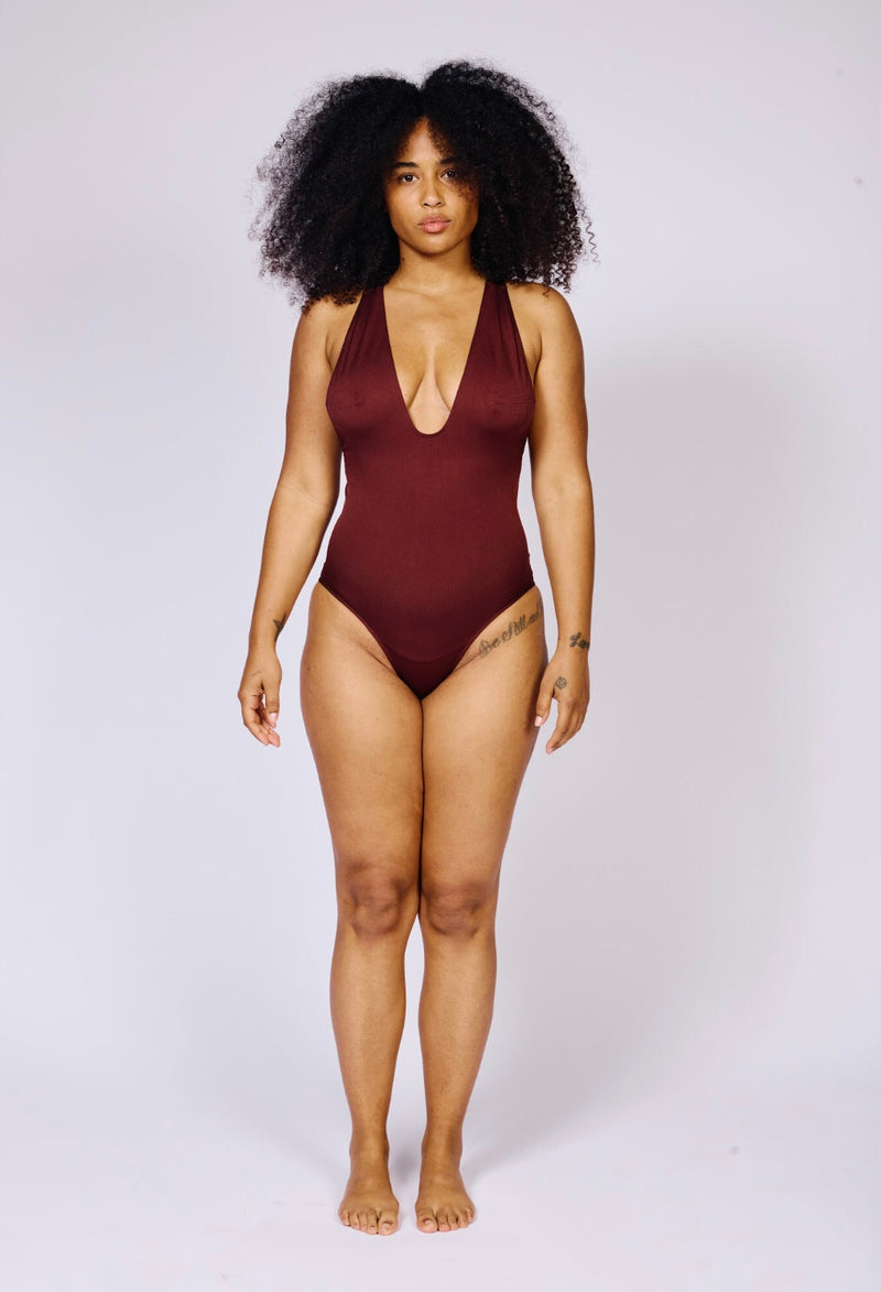 ILLUMINATE Body Swimsuit | Maroon | Image 9