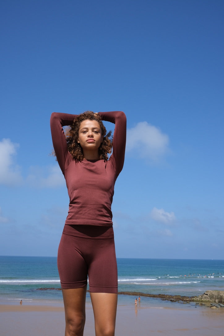 GRACIOUS Long Sleeved Top | Maroon | Image 6