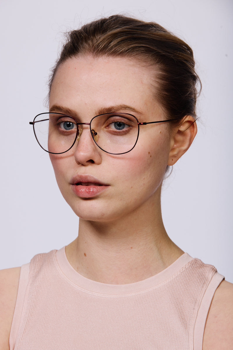 NEW YORK METAL Optical Frames | Burgundy | Image 9