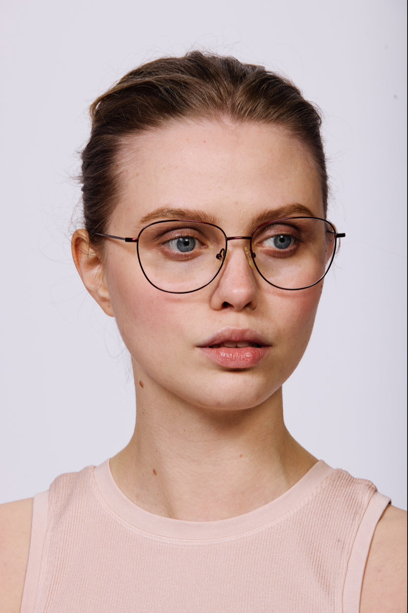 NEW YORK METAL Optical Frames | Burgundy | Image 8