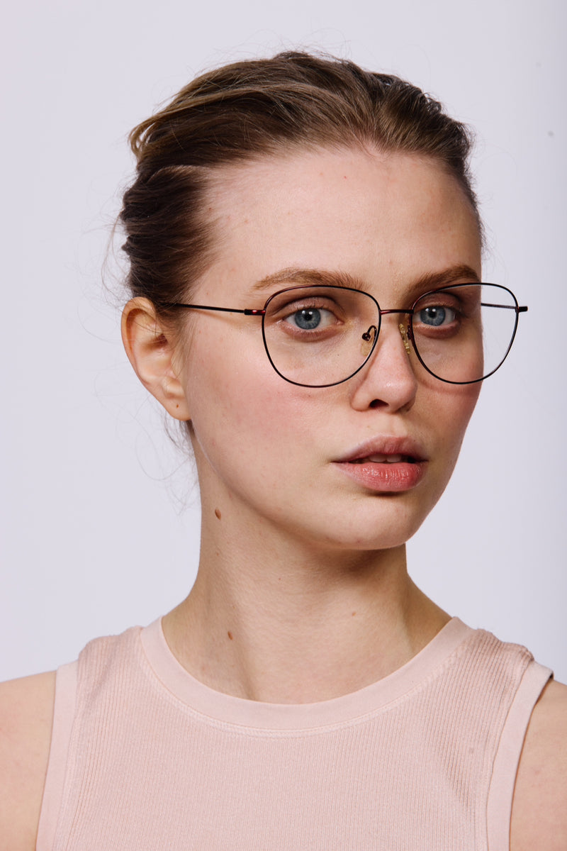 NEW YORK METAL Optical Frames | Burgundy | Image 7