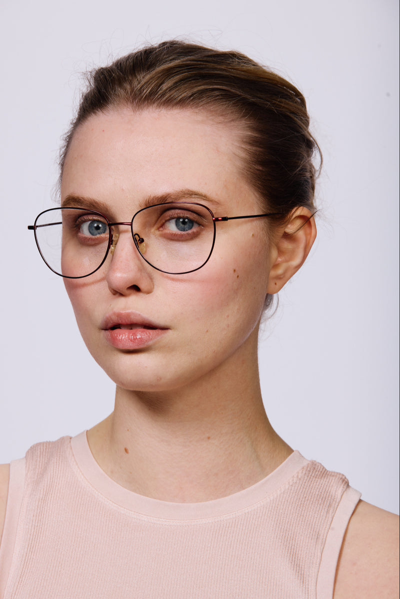 NEW YORK METAL Optical Frames | Burgundy | Image 2