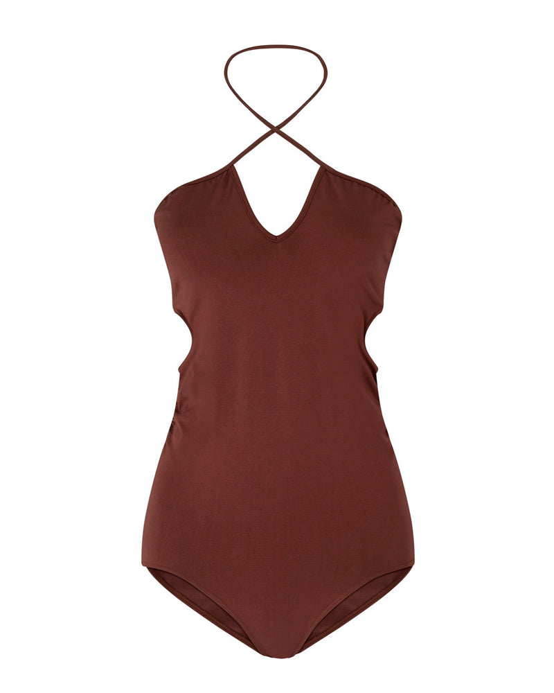 Immersed | One-Piece Swimsuit with cut outs | Maroon | Shaping Control Swimwear | swimsuit to hide belly | Supportive swimsuit | Plus size swimwear | PRISM²