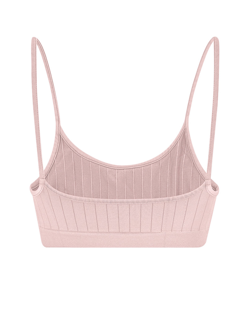 FLAT RIBBED SINCERE Bikini Bra Top | Blush | Image 3