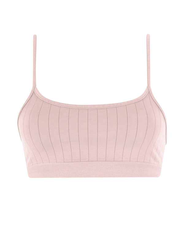 FLAT RIBBED SINCERE Bikini Bra Top | Blush | Image 1