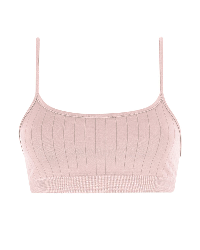 FLAT RIBBED SINCERE Bikini Bra Top | Blush | Image 1