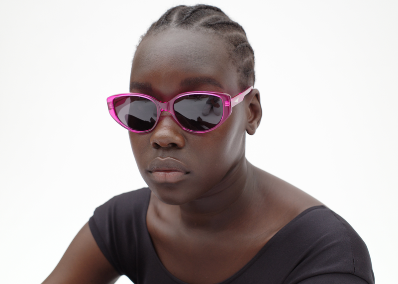 SIERRA - Fluro Pink. These glasses are a modern take on the classic cat-eye glasses. These lightweight frames are medium to small sized and are suitable for all face shapes, with its rounded edges made to flatter the face.