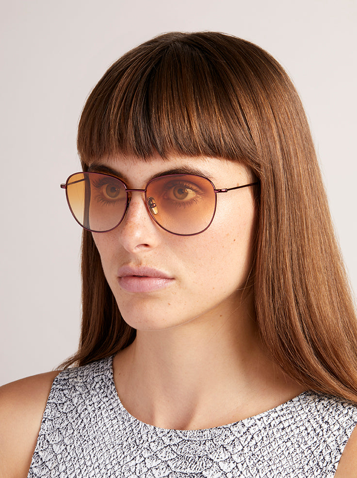 NEW YORK METAL Sunglasses | Burgundy | Image 2