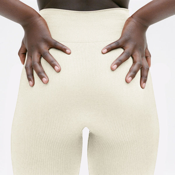 AWAKEN Ribbed Leggings | Cream | Image 2