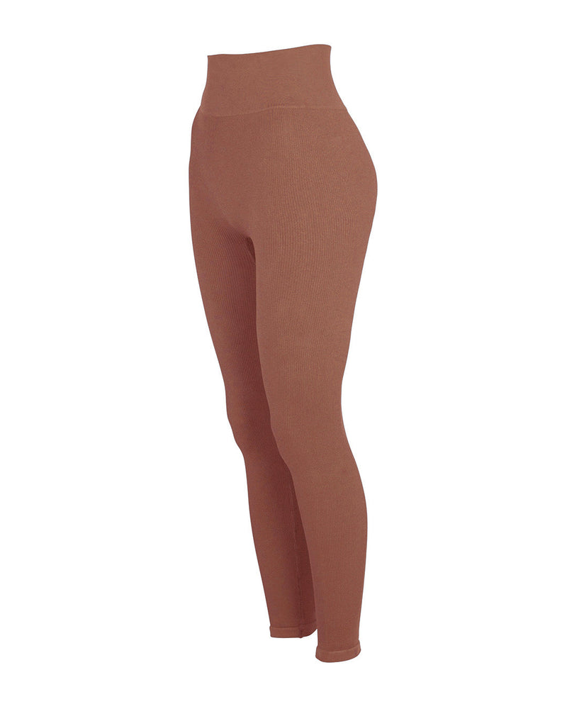 awaken supportive rusty pink leggings for curvy women - prism2 london