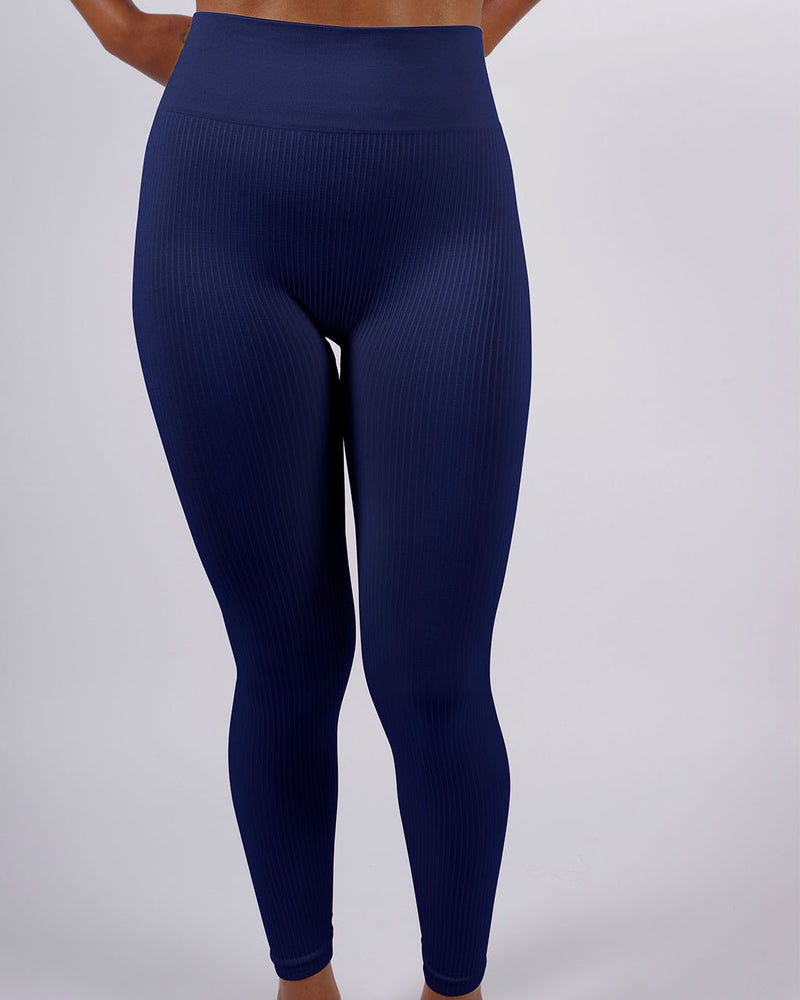 BLITHE Wide Ribbed Leggings | Navy | Image 2