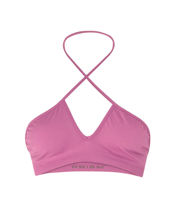 BOUYANT - Bubblegum - halter-neck bikini, activewear, multi-fit top. With a twist neck spaghetti strap detail.