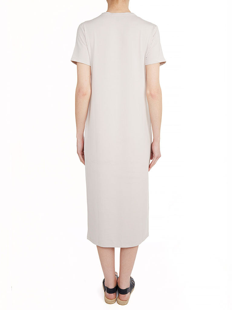 CREW NECK T-SHIRT DRESS | Powder Pink | Image 3