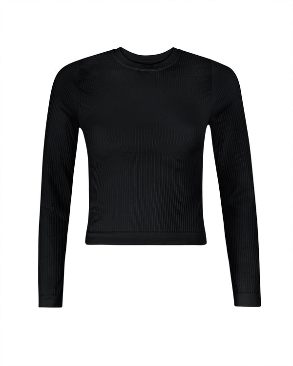 EQUILIBRIUM Wide Ribbed Top | Black | Image 1