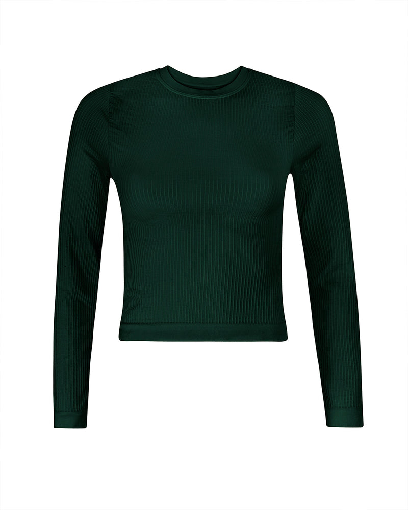 EQUILIBRIUM Wide Ribbed Top | Dark Green | Image 1