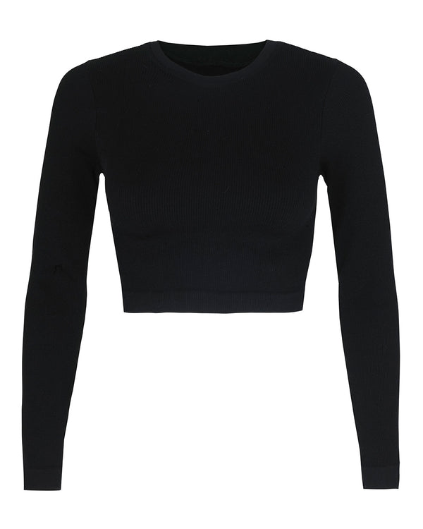 long sleeve black gym top - prism2 london