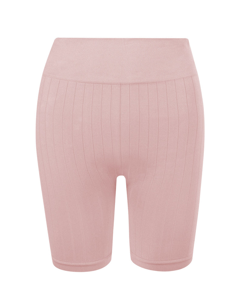 FLUID Flat Ribbed Shorts | Blush | Image 1