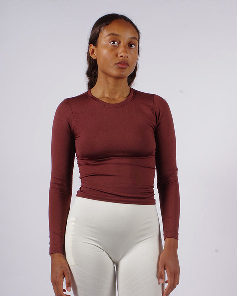 GRACIOUS Long Sleeved Top | Maroon | Image 2