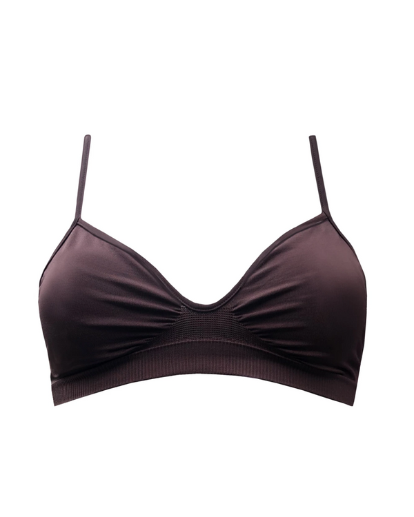 liberated bralette in chocolate brown - PRISM² - supportive bra top - maternity bralette - brown bralette - curvy ladies bra - large breasts bralette