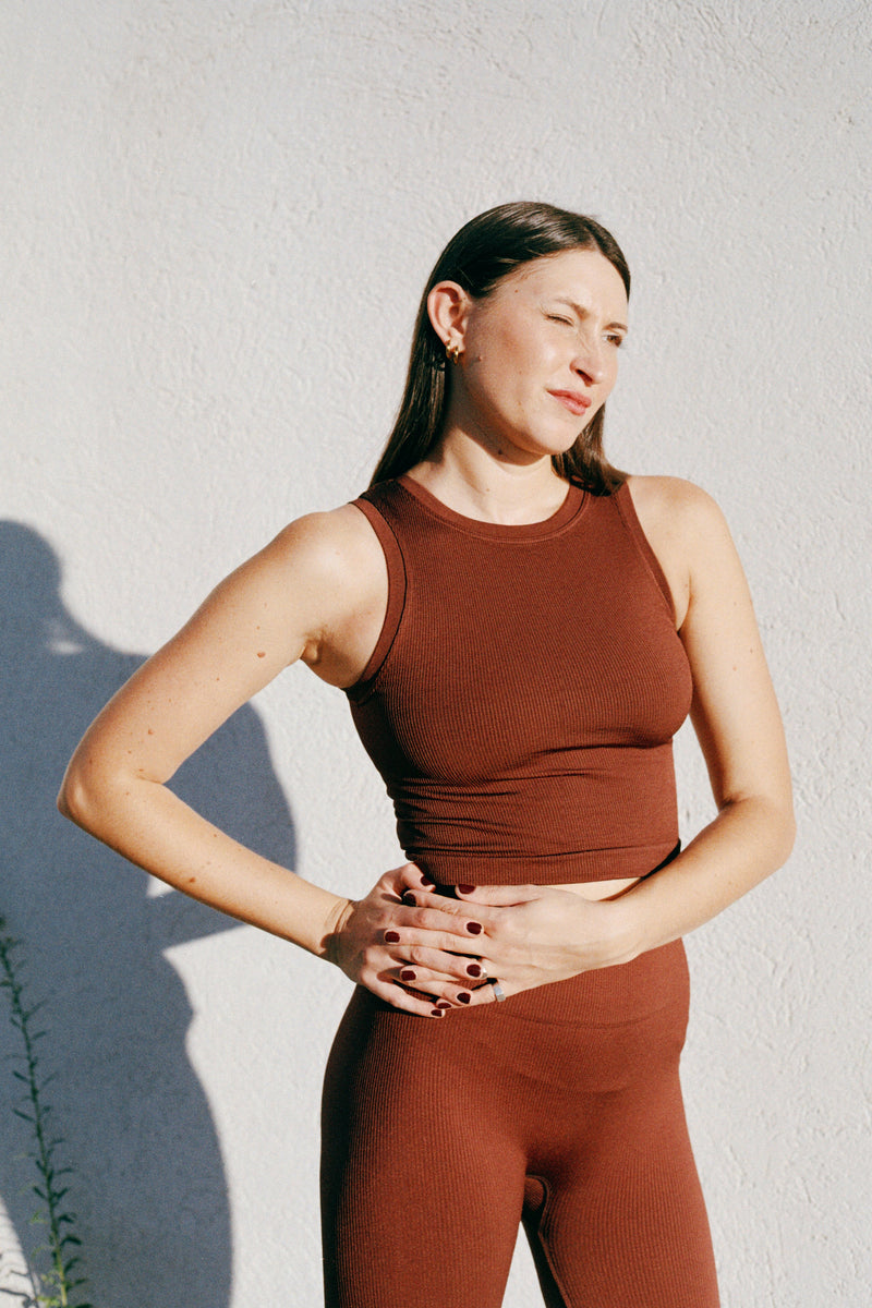 LUMINOUS Ribbed Vest | Maroon | Image 6