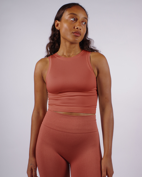 LUMINOUS Ribbed Vest | Rusty Pink | Image 2