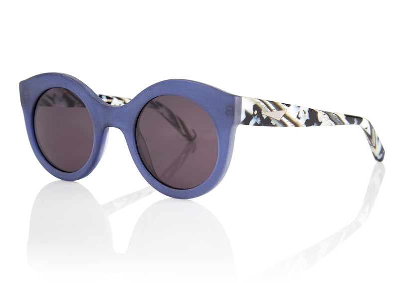 SAVANNAH Sunglasses | Matte Blue & Animal | Image 3