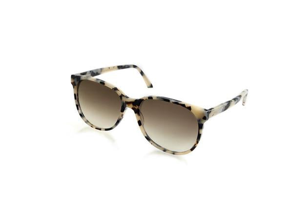 NEW YORK - Cream Tortoiseshell. A PRISM classic - unisex collection staple is a medium sized square style frame with a flat top and curve bottom. Also available in sunglasses and optical.