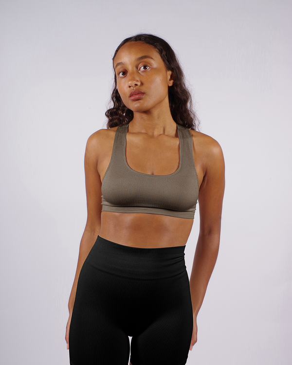 RIBBED ELATED Bra Top | Muddy Grey | Image 2