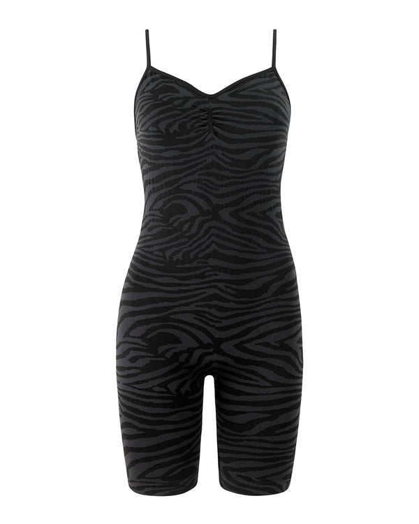 SPIRITED Shorts Unitard | Zebra Jacquard | Image 1