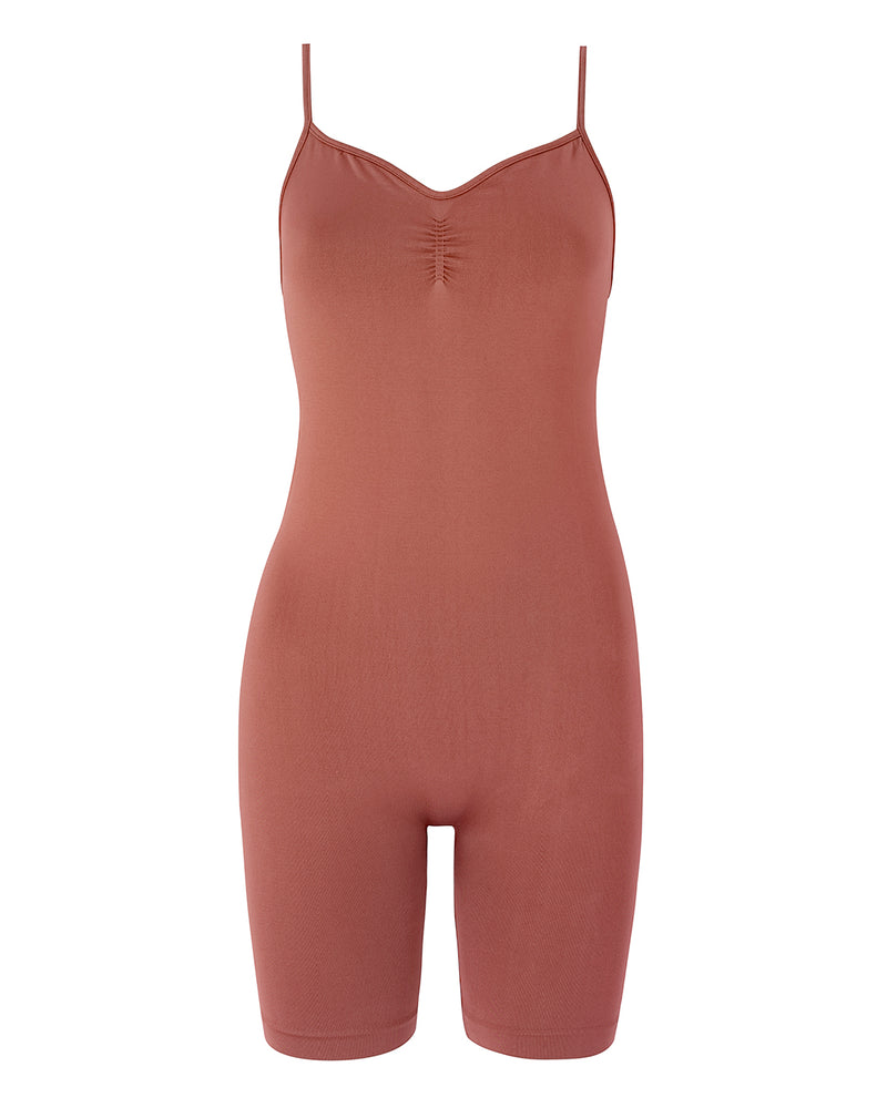 SPIRITED Shorts Unitard | Rusty Pink | Image 1