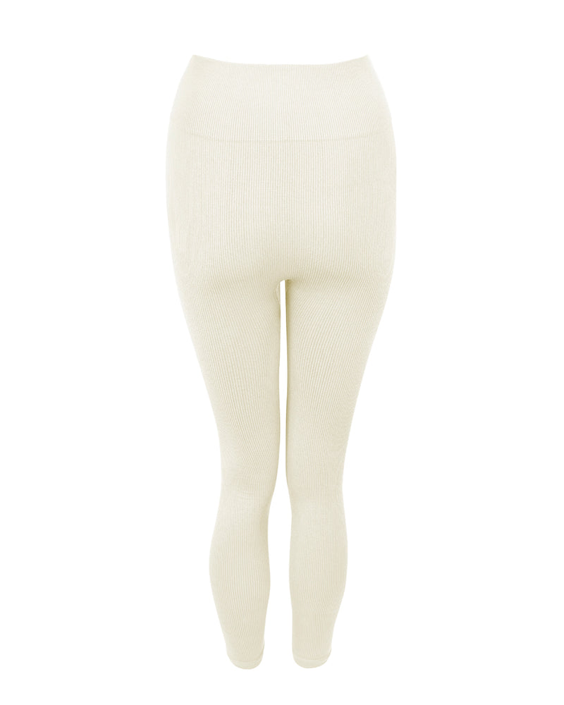 AWAKEN Ribbed Leggings | Cream | Image 3