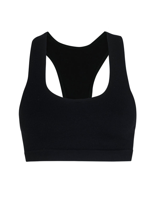 RIBBED ELATED Bra Top | Black | Image 1