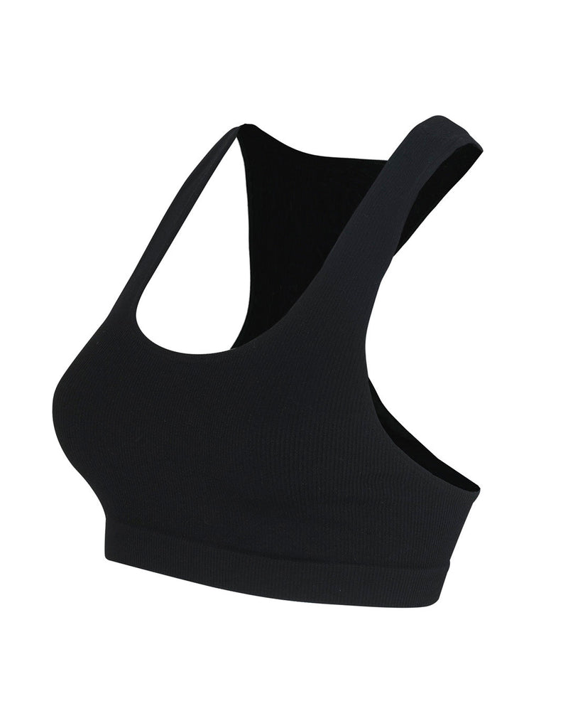 RIBBED ELATED Bra Top | Black | Image 3