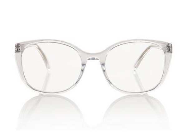 TOKYO Optical - Clear. The frame is futuristic yet simple, lightweight medium to small style size - w/ rounded edges make it suitable for all face shapes.