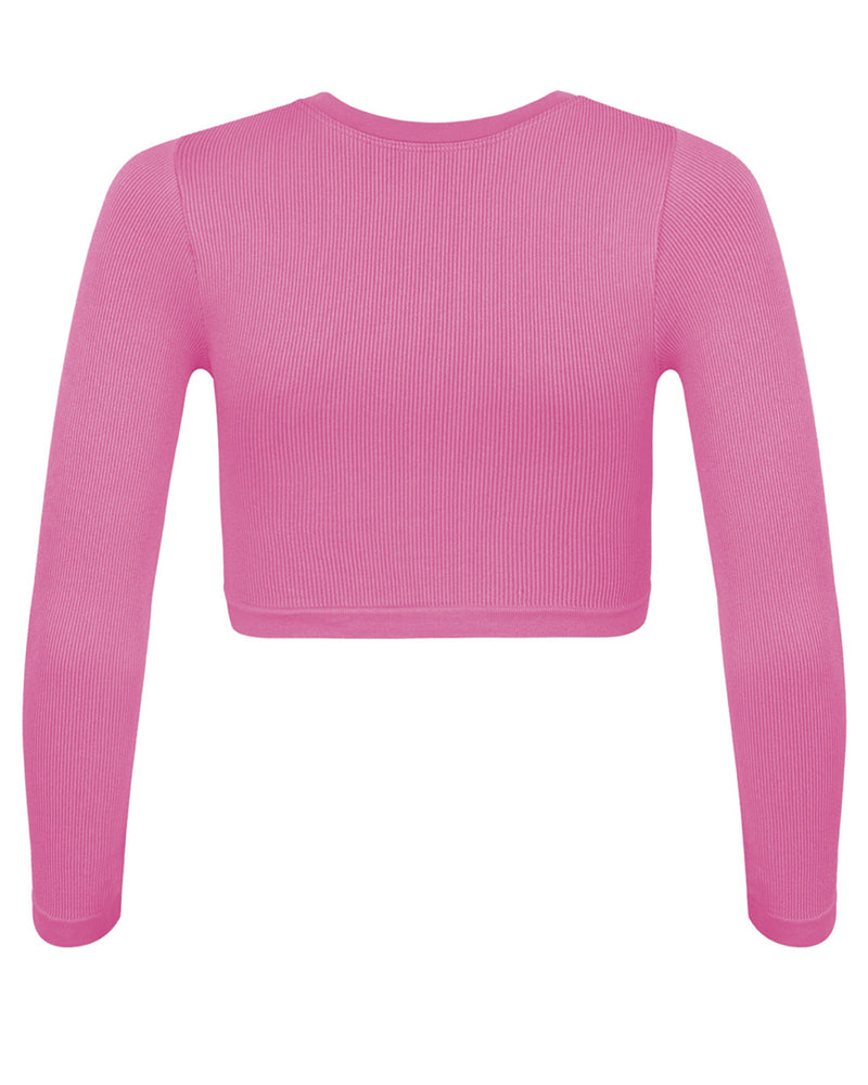 EVOKE Ribbed Long Sleeved Top | Candy