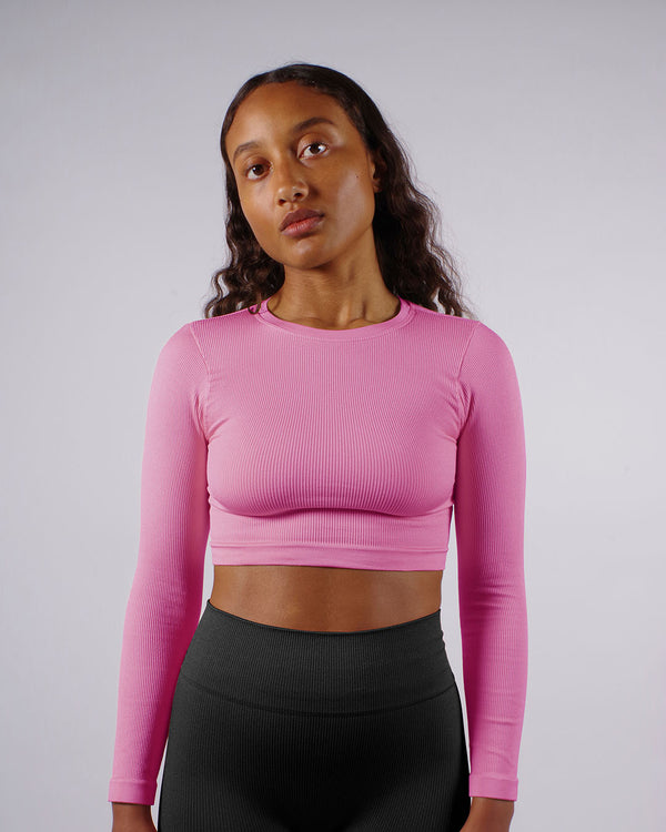 EVOKE Ribbed Long Sleeved Top | Candy