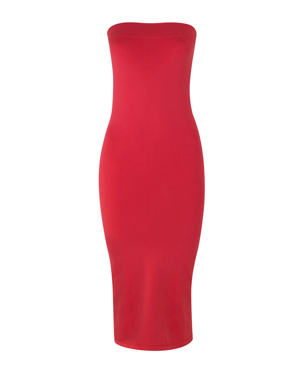 JOYOUS Bandeu Tube Dress | Cerise | Image 1