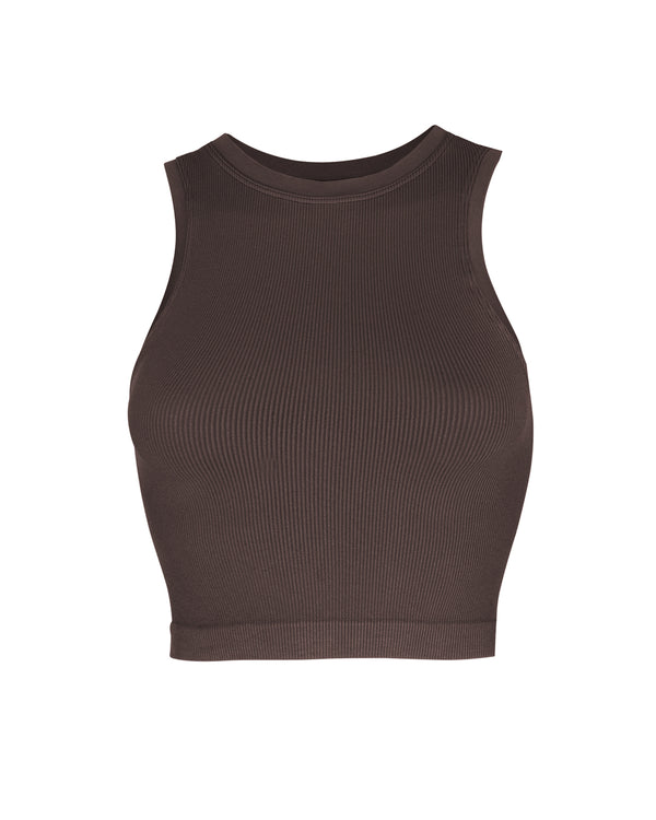 LUMINOUS Ribbed Vest | Chocolate Brown | Image 1