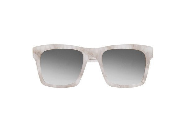 MILAN - Cream Mother of Pearl. The glasses are an oversized square frame with subtly accentuated tips and a narrow bridge. These are perfect for all face shapes and sizes. These glasses are lovingly handcrafted in Italy these frames are cut from blocks of acetate developed exclusively for PRISM 5-barrel hand-drilled hinges Carl Zeiss lenses.