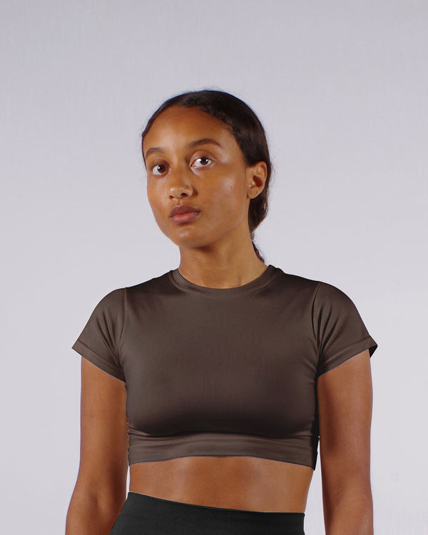 MINDFUL Crop Top | Chocolate Brown | Image 2