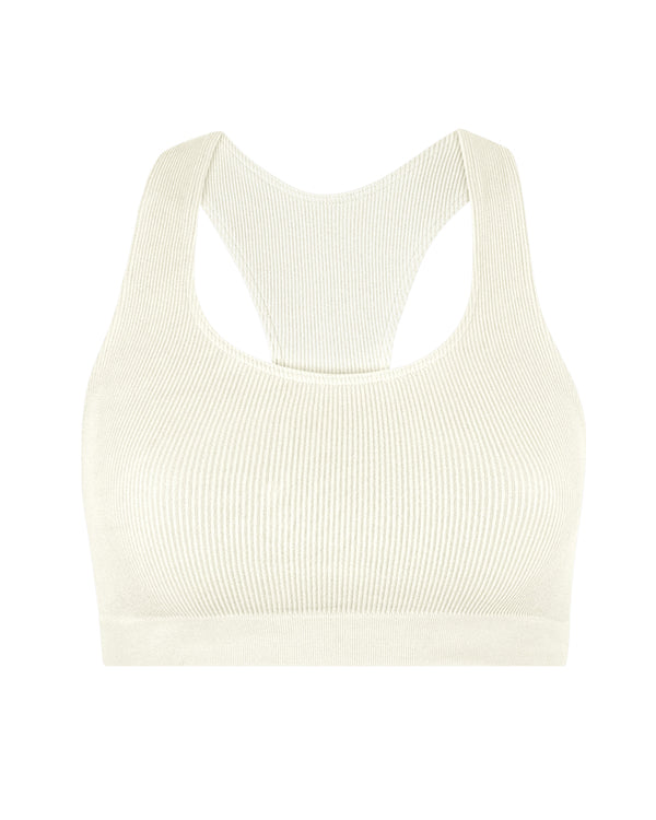 RIBBED ELATED Bra Top | Cream | Image 1