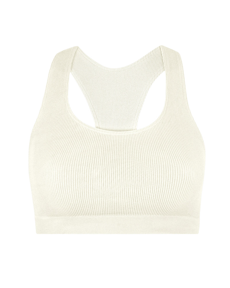 RIBBED ELATED Bra Top | Cream | Image 1