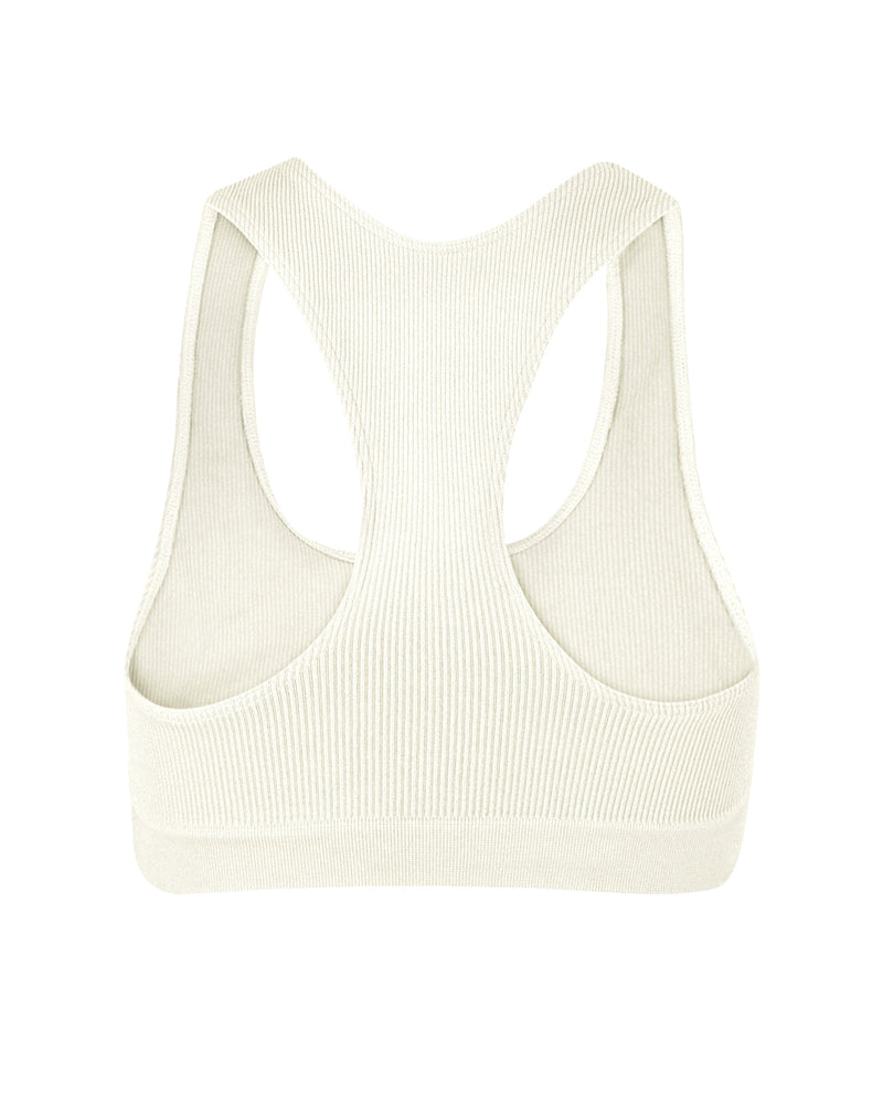 RIBBED ELATED Bra Top | Cream | Image 3