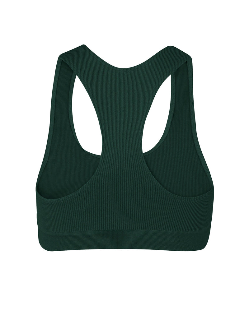 RIBBED ELATED Bra Top | Dark Green | Image 4