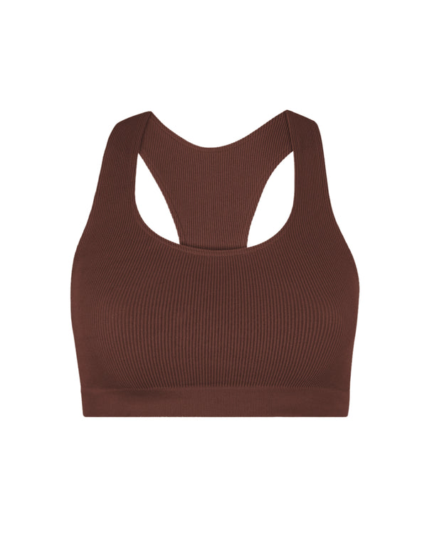 RIBBED ELATED Bra Top | Maroon | Image | Image 1