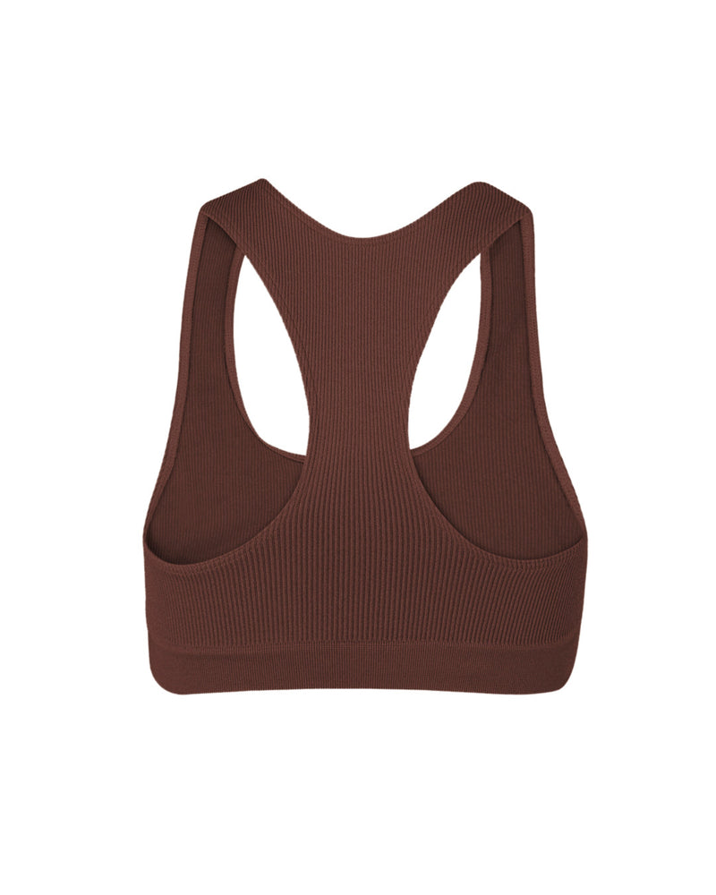 RIBBED ELATED Bra Top | Maroon | Image | Image 3