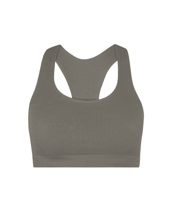 RIBBED ELATED Bra Top | Muddy Grey | Image 1